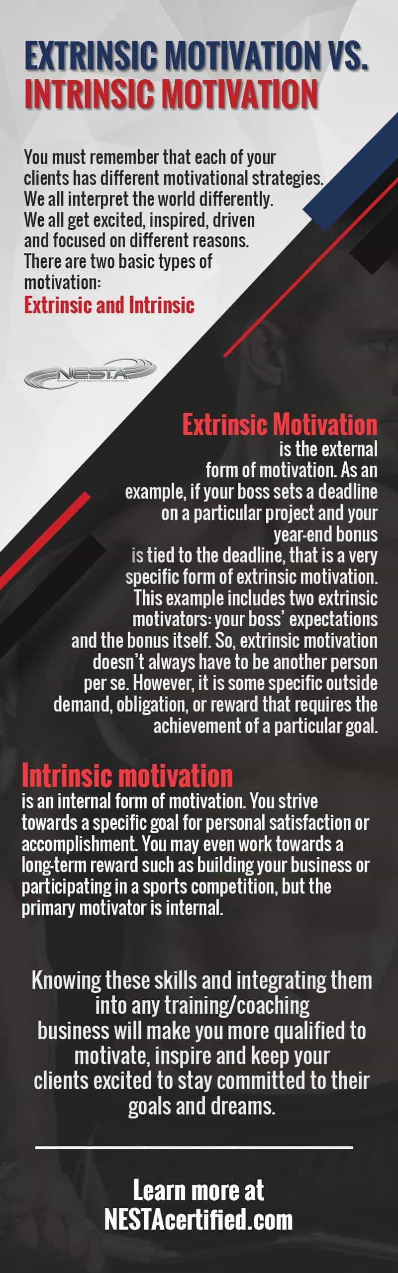 Extrinsic Motivation vs Intrinsic Motivation