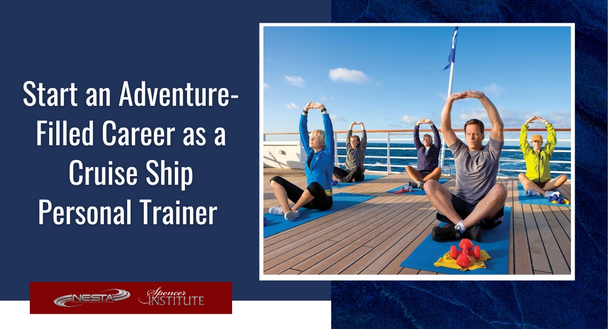 yoga class being lead on a cruise ship